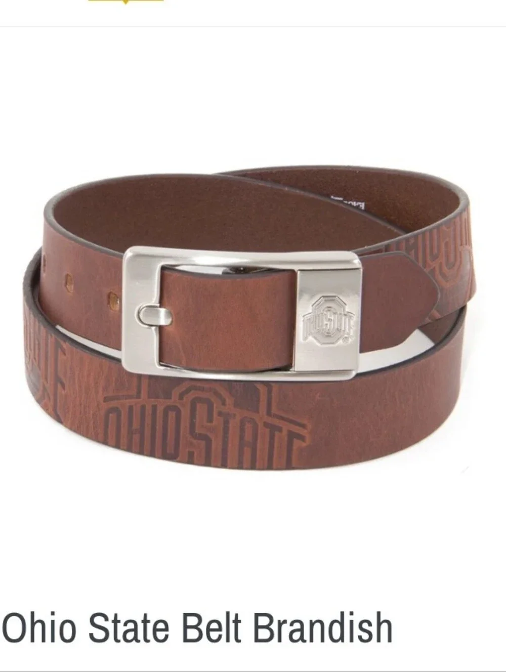 Eagles Wings Ohio State Buckeyes Brandish brown leather belt Size 34